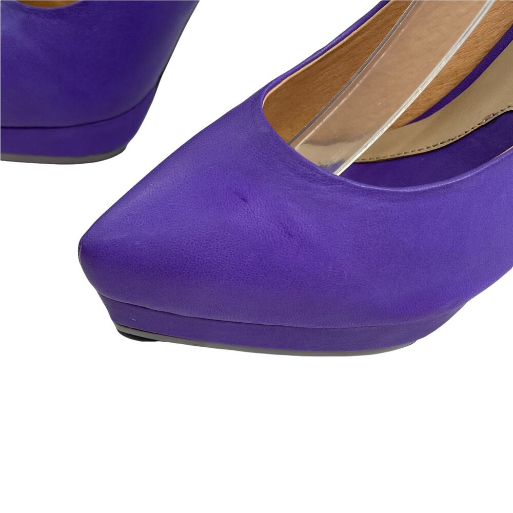 Bella Belle Purple Ankle Strap Platform Ruffle Back Party Stiletto Heels 9 - Picture 8 of 11